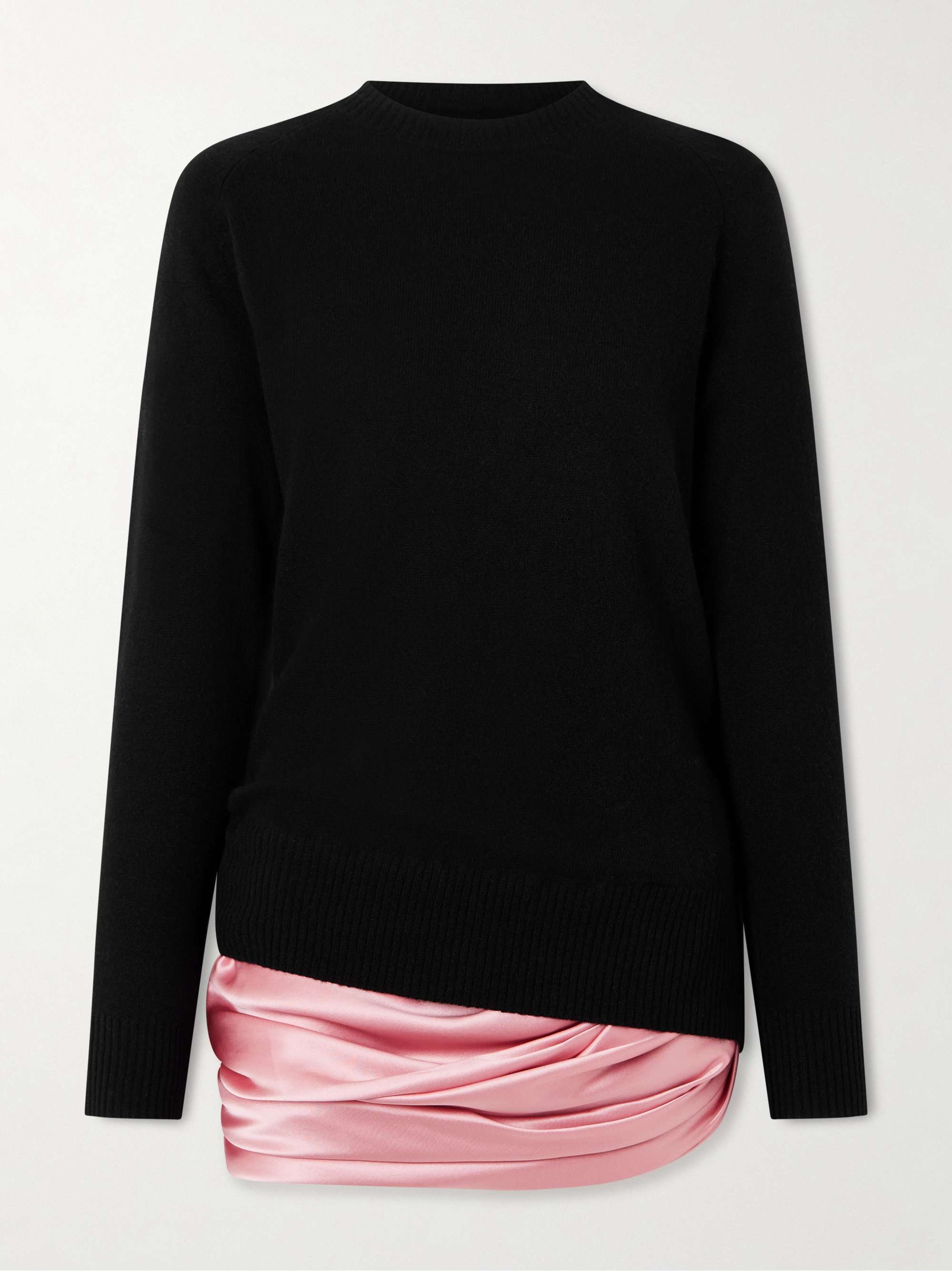 Monument Silk-Trimmed Cashmere Mini Dress