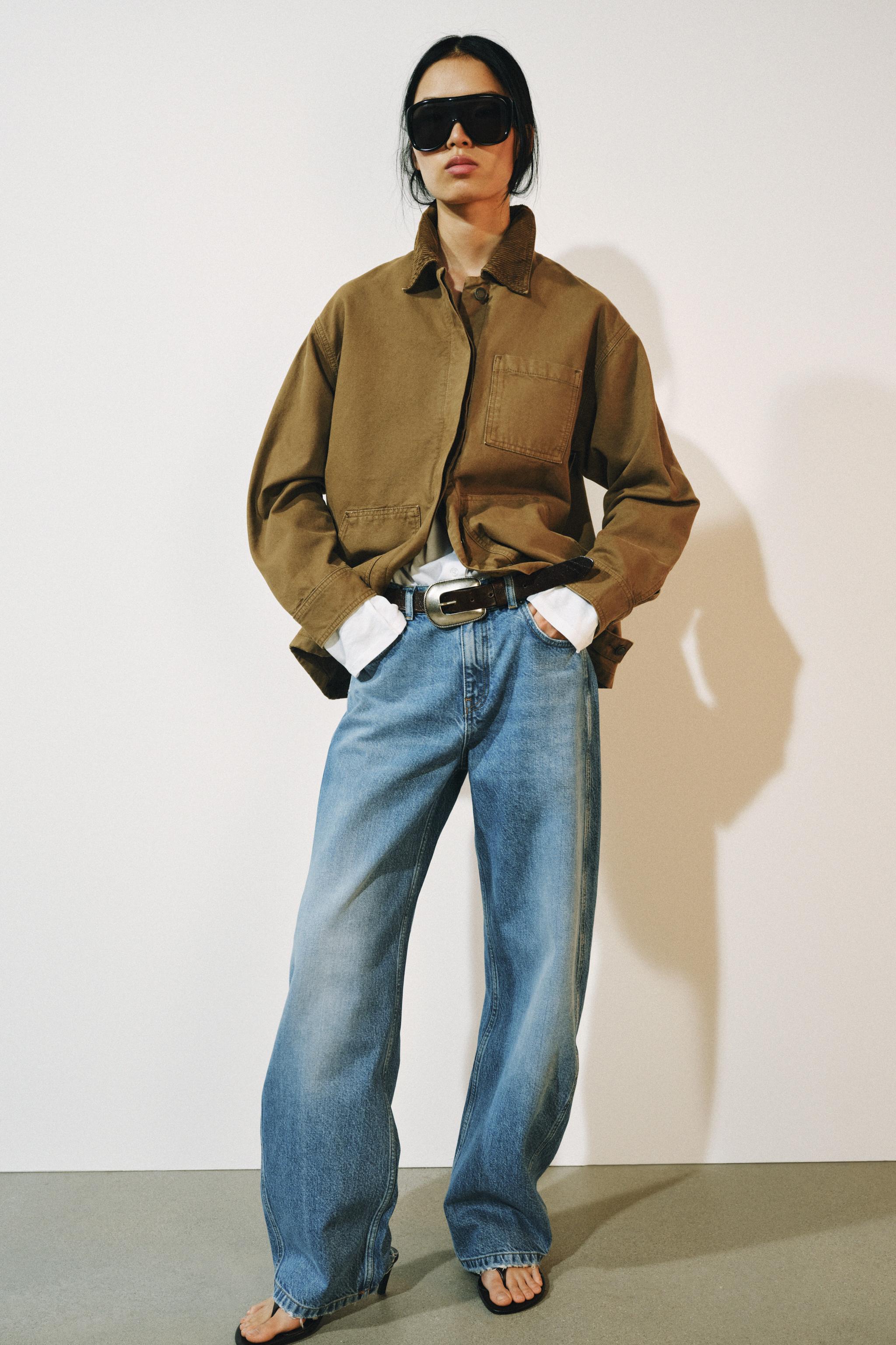 Zw Collection Curved Straight Mid-Waist Jeans - Mid-Blue - 6
