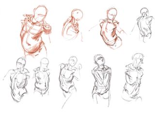 how to draw anatomy - sketches showing how to draw a person