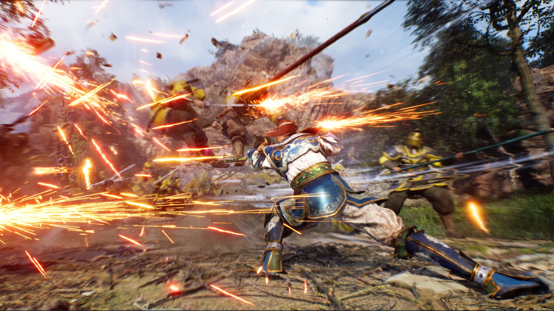 Oficial Zhao Yun contrarresta a un grupo de enemigos