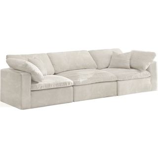 Cream velvet sofa