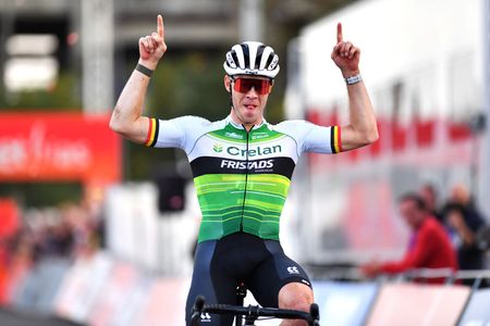 Laurens Sweeck (Crelan-Fristads) wins the men's Maasmechelen World Cup cyclocross race