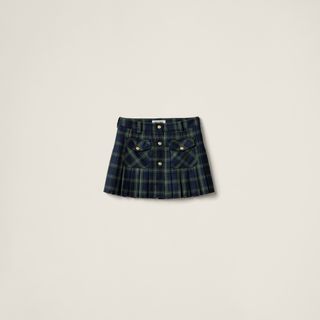 Pleated Tartan Miniskirt