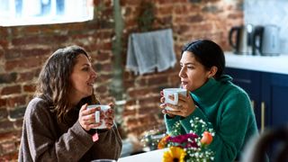 A woman talking to a trusted friend