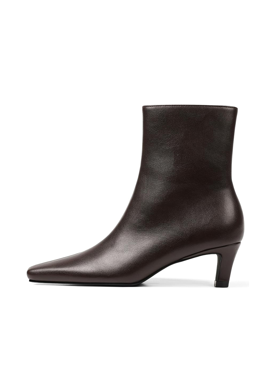 Mattiventon, Mattiventon Kitten Heel Boots for Women Square Toe Low Heel Fall Boots Mid Calf Comfortable Dressy Ankle Bootice With Side Zip