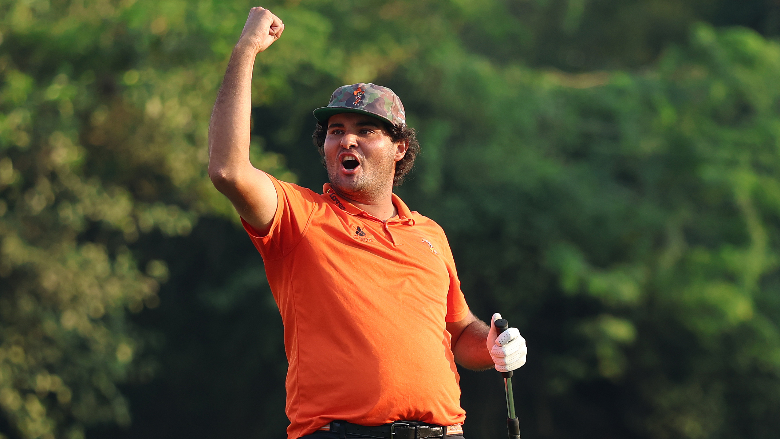 Eugenio Chacarra celebrates victory in the DP World India Championship