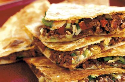 Cheese and spicy beef tortillas