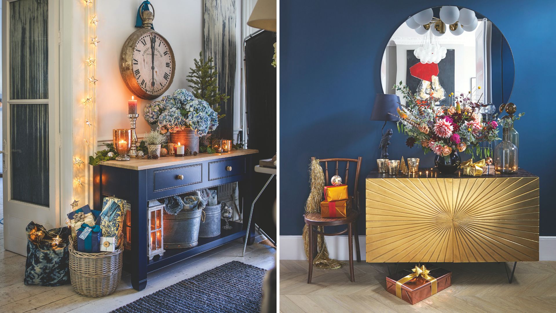 Hallways style with console displays for Christmas