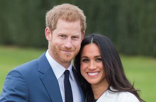 Prince Harry and Meghan Markle announcing their engagement
