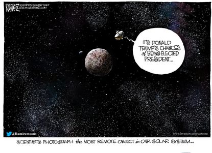 Political cartoon U.S. Donald Trump 2016 Pluto