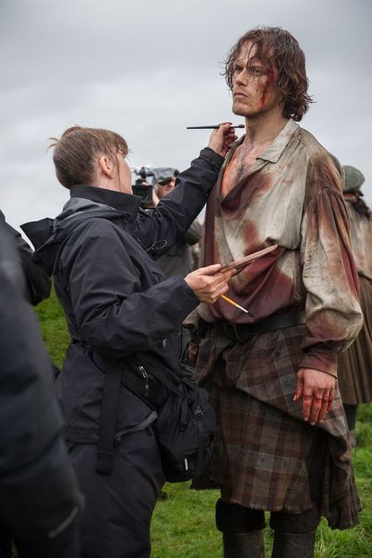Heughan is also the actor who needs to stay in makeup the longest.