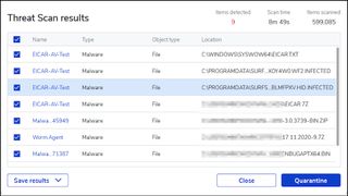 Malwarebytes Scan Threat Results Screen