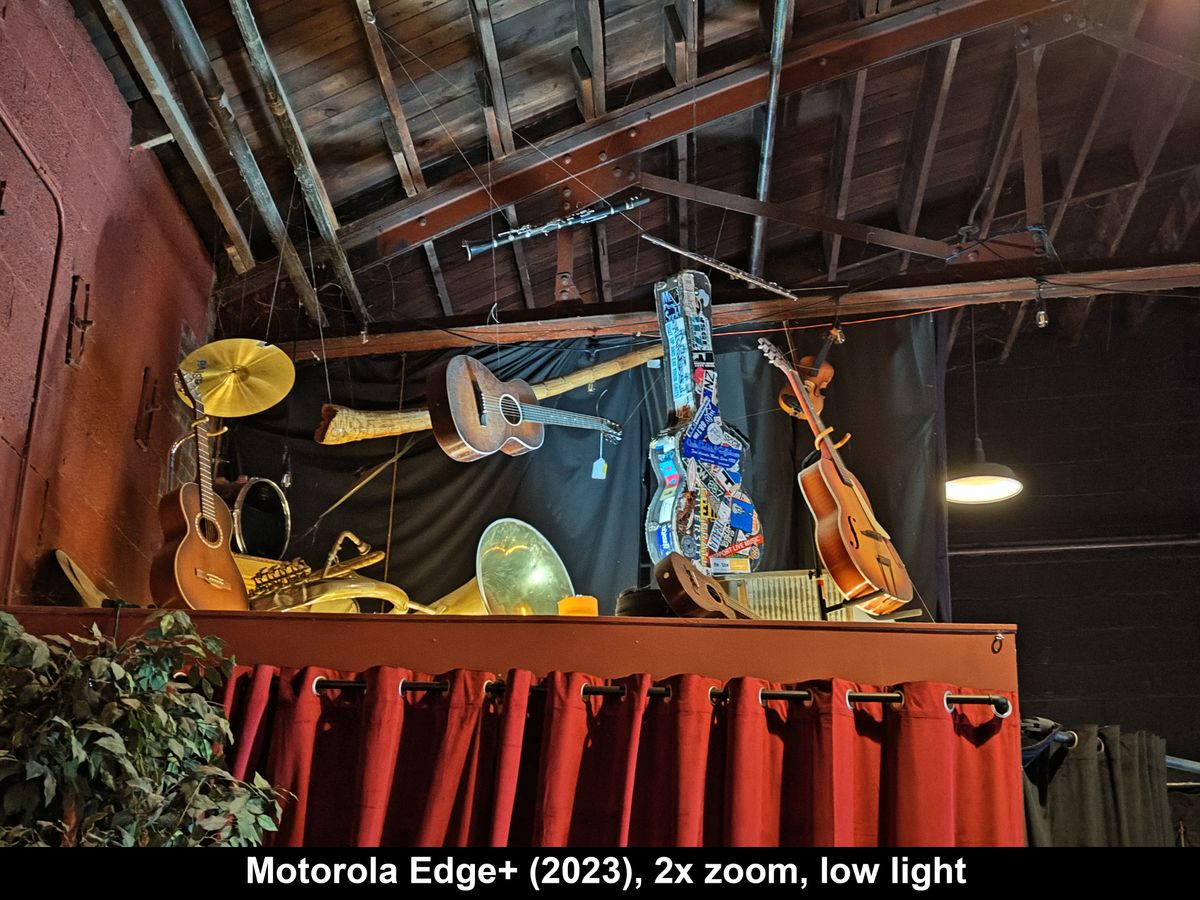 Low-light camera samples from the Motorola Edge+ (2023) at 2x zoom