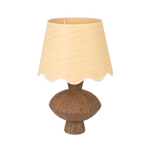 Creative Co-Op Resin Lamp With Scalloped Edge Shade