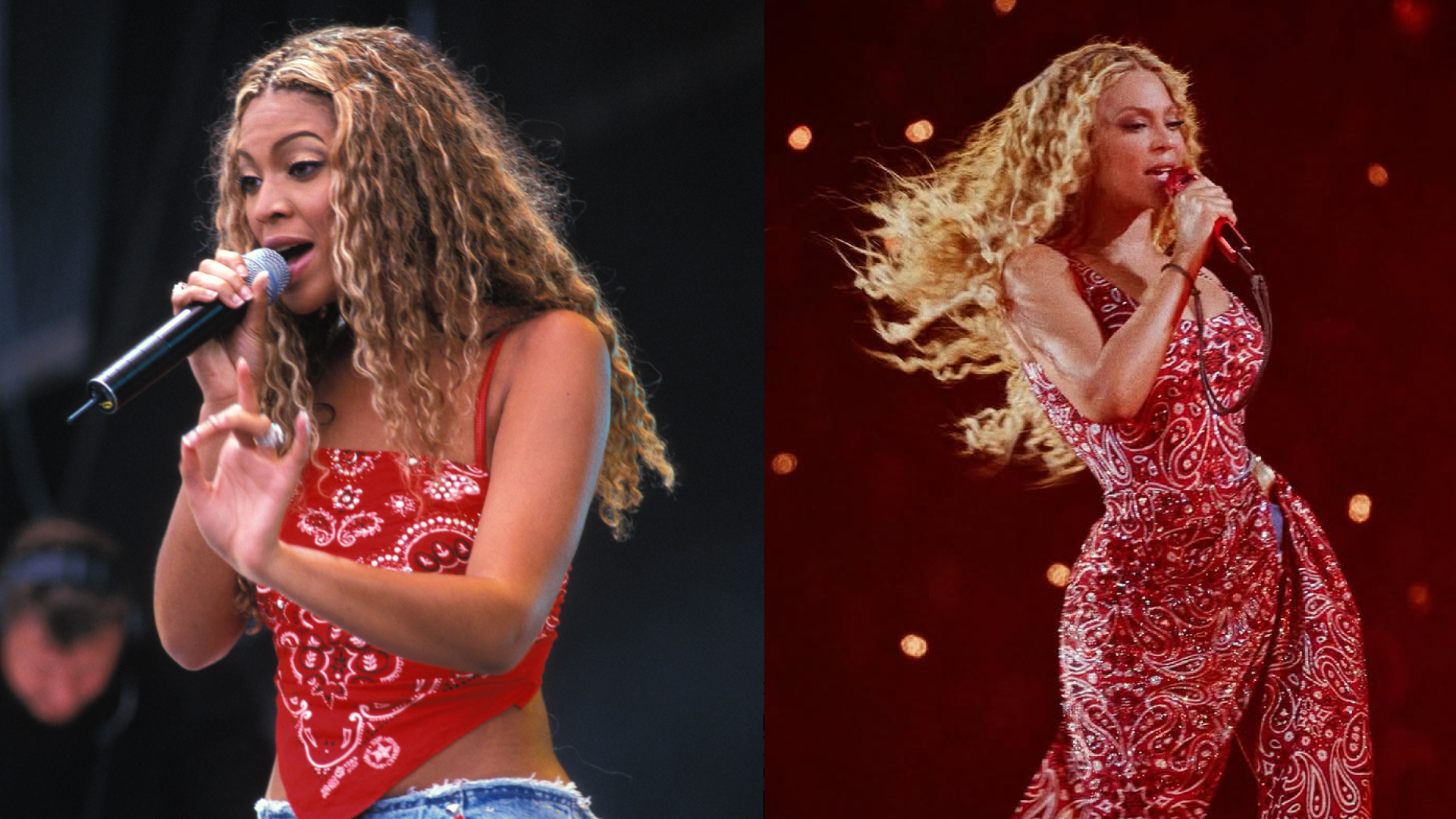 Beyoncé wears a custom bandana dress from Loewe on the 'Cowboy Carter' tour