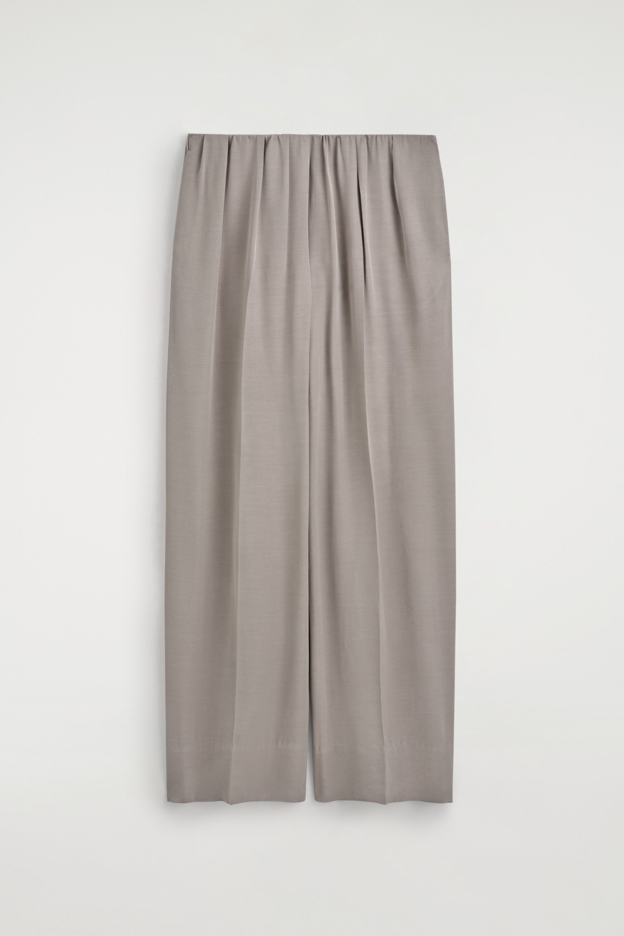 Elasticated Twill Straight-Leg Pants