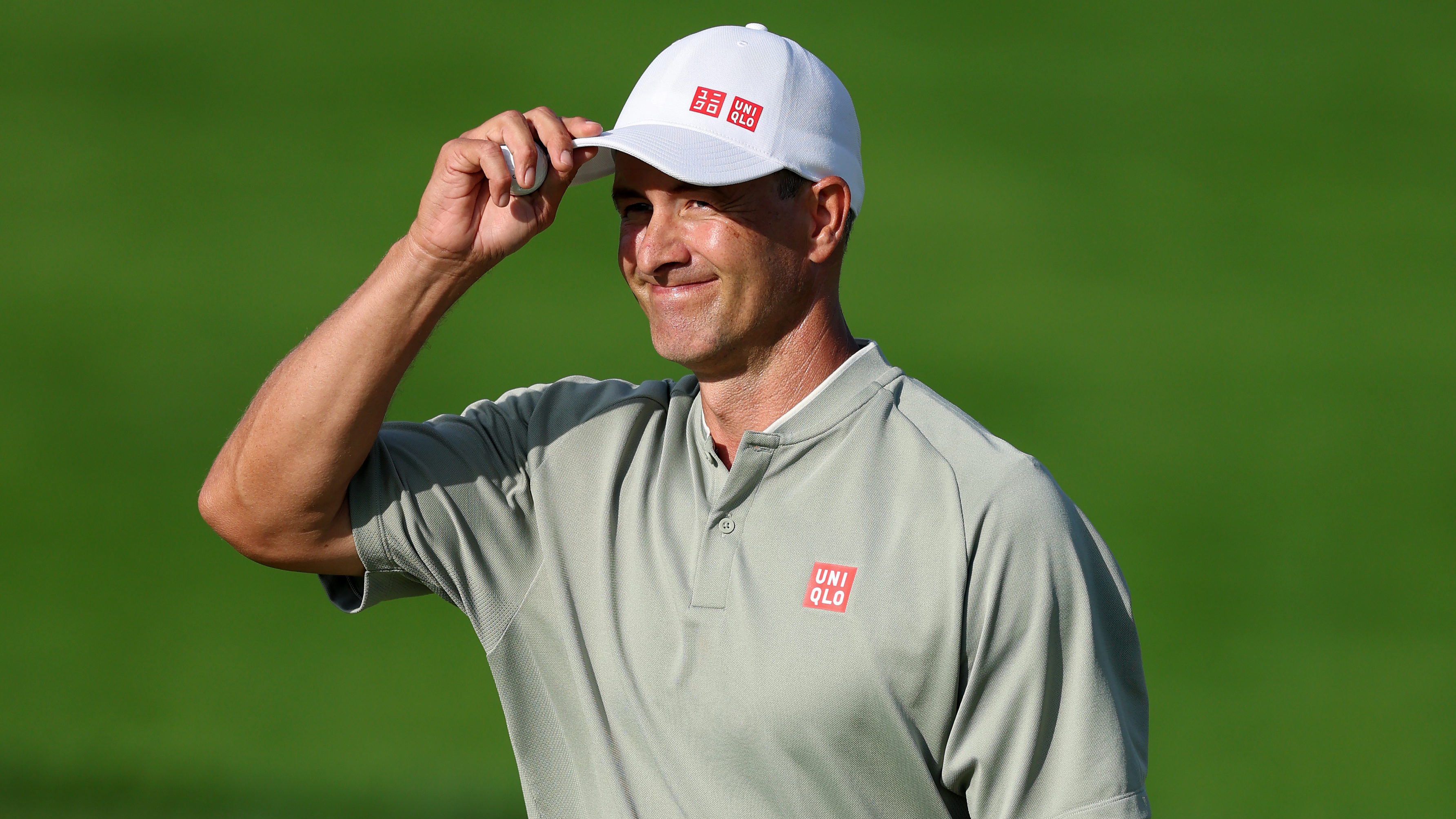 Photo of Adam Scott happy after his third round