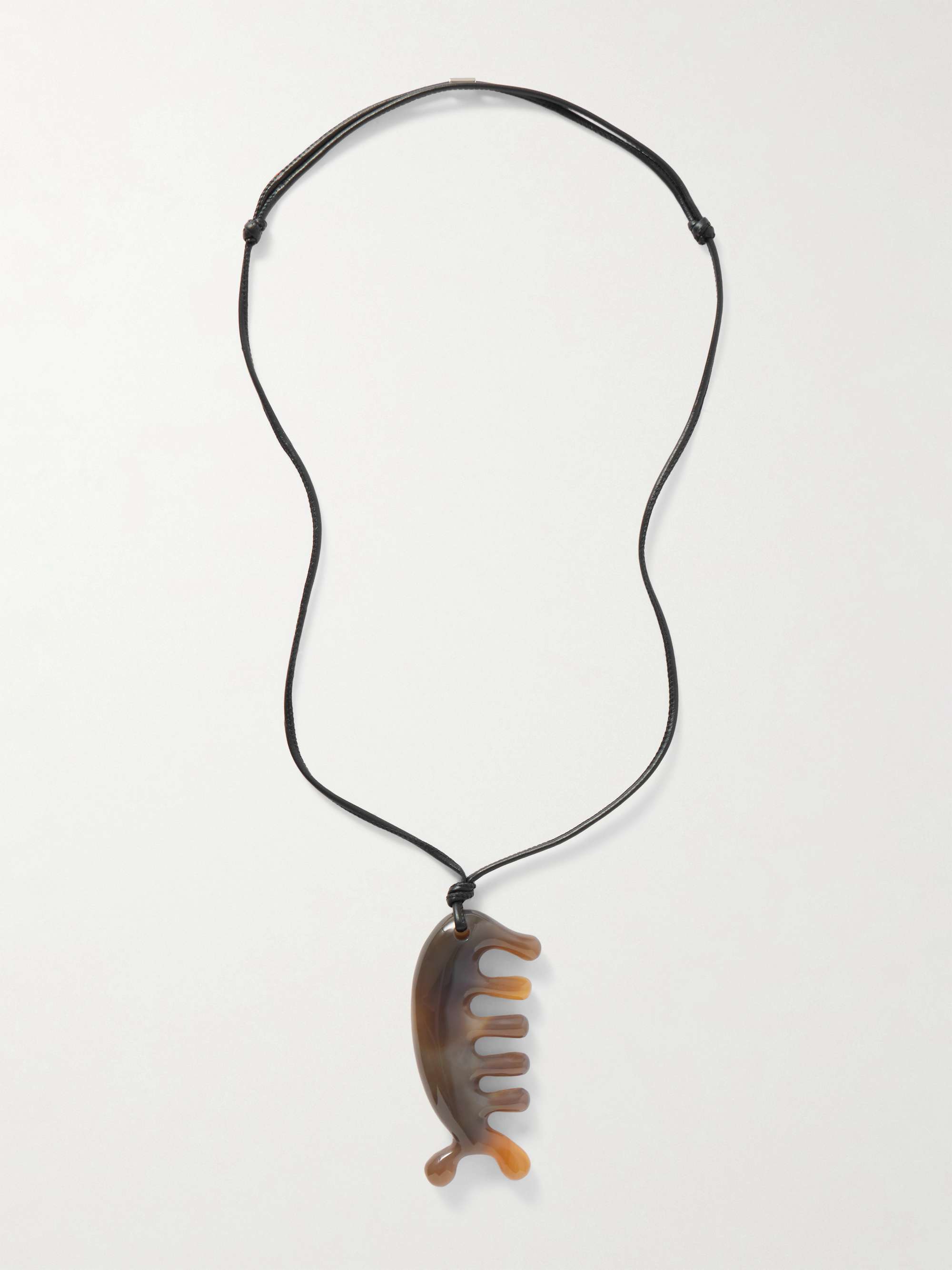Beluga Gua Sha Aragonite Cord Necklace