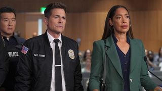 Rob Lowe and Gina Torres in "9-1-1: Lone Star" season 5 episode 8