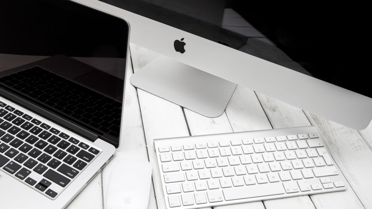 A MacBook and an iMac