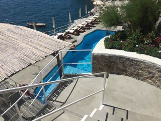 view of a pool from above