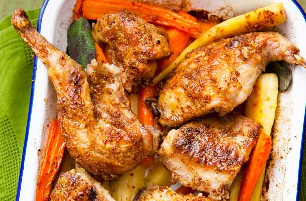 Roast rabbit with root veg | British Recipes | GoodtoKnow