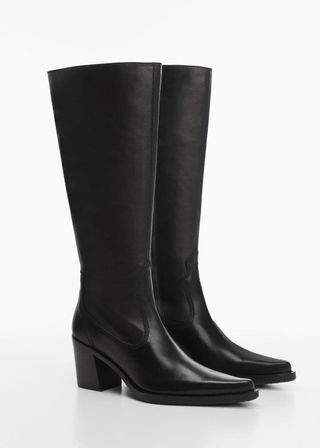 High heel leather boot - Women