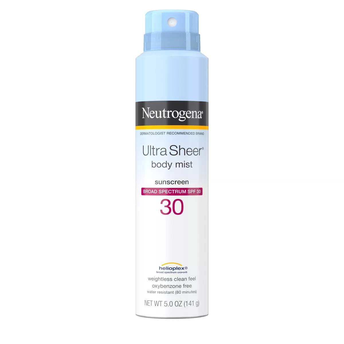 Neutrogena Ultra Sheer Lightweight Sunscreen Spray - Spf 30 - 5oz: Paraben-Free, Oil-Free, Noncomedogenic, Whole Body Use