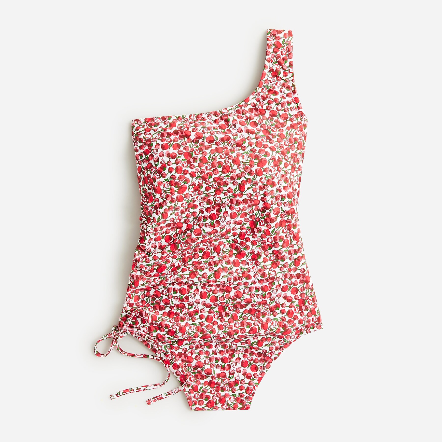 J.Crew One-Shoulder One-Piece Swimsuit With Side Tie in Liberty® Eliza
