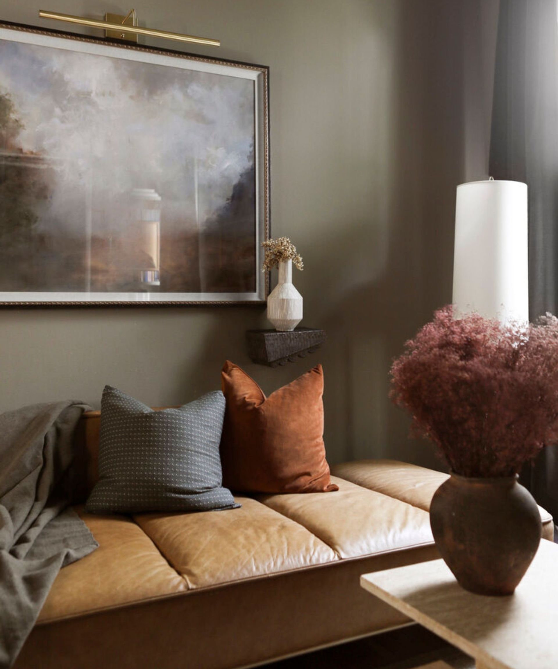 Dark green living room