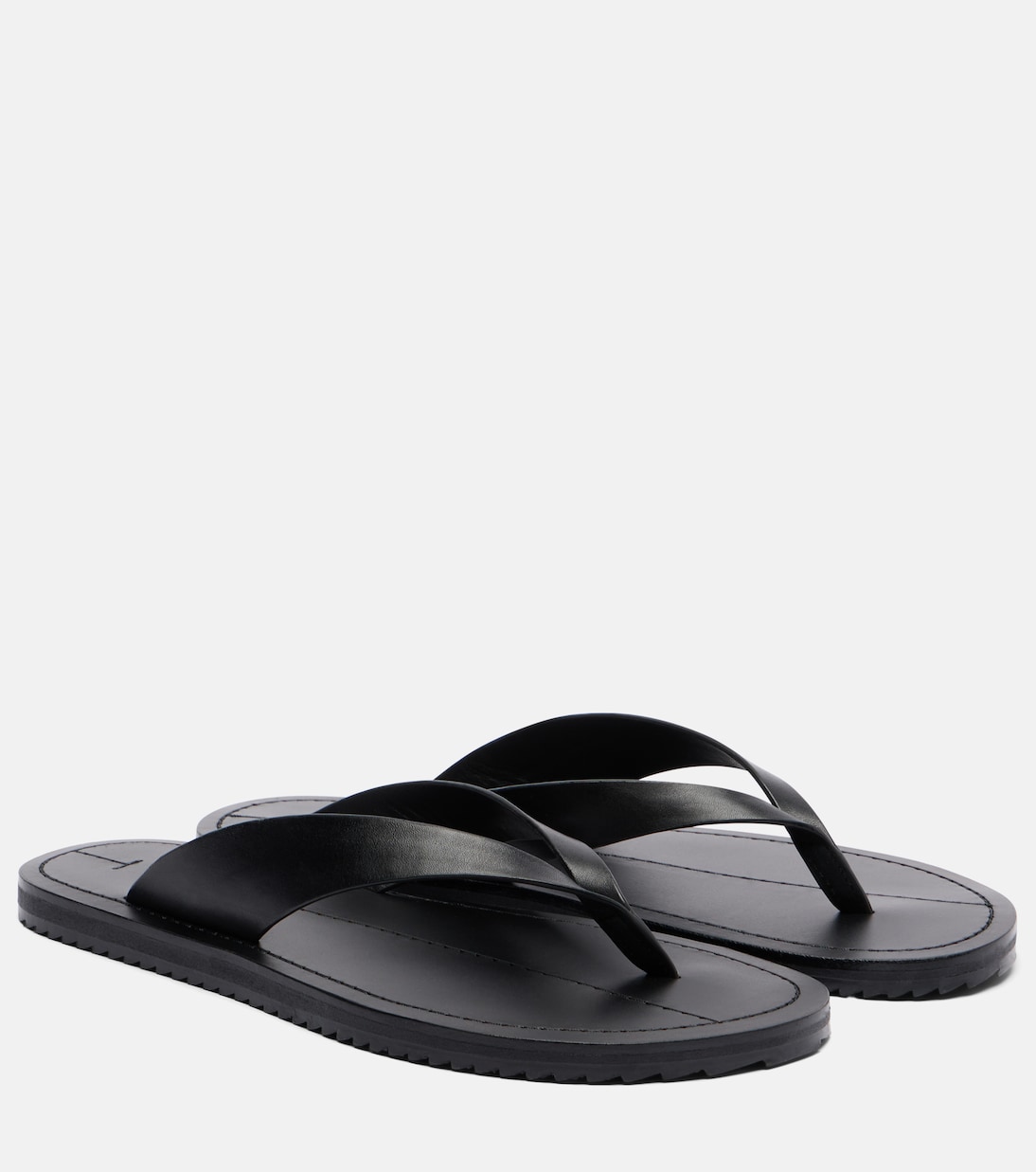 Flora Leather Thong Sandals in Black – An Emery