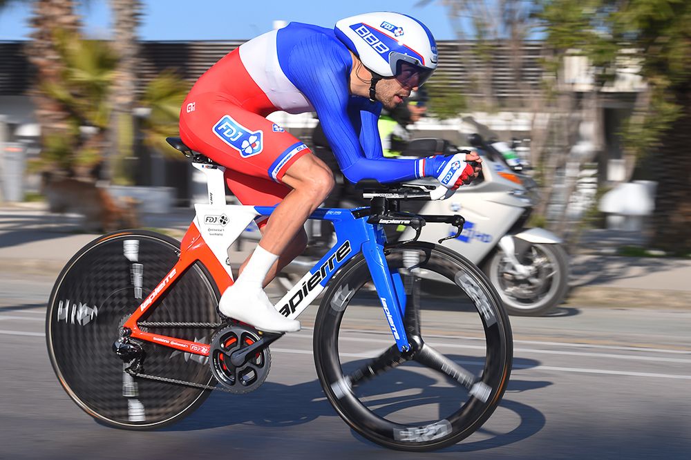 French champion Thibaut Pinot (FDJ) on course during the Tirreno-Adriatico time trial.