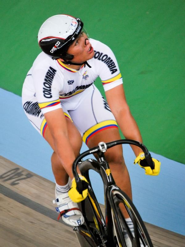 Fabian Puerta (Colombia) checks the board after his qualifying run
