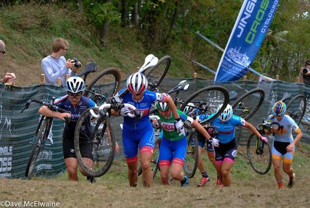 Katerina Nash (Cliff Pro Team) leads the Elite Women up the Mt. Krumpit climb