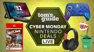 Tom's Guide Nintendo Switch deals badge surrounded by Nintendo Switch 2 products