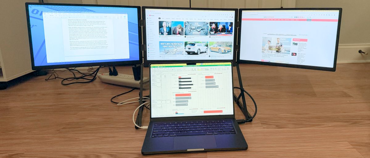 Aura Triple Aero 15.6 Pro Max portable monitor review: 43 inches of real estate spread across three displays