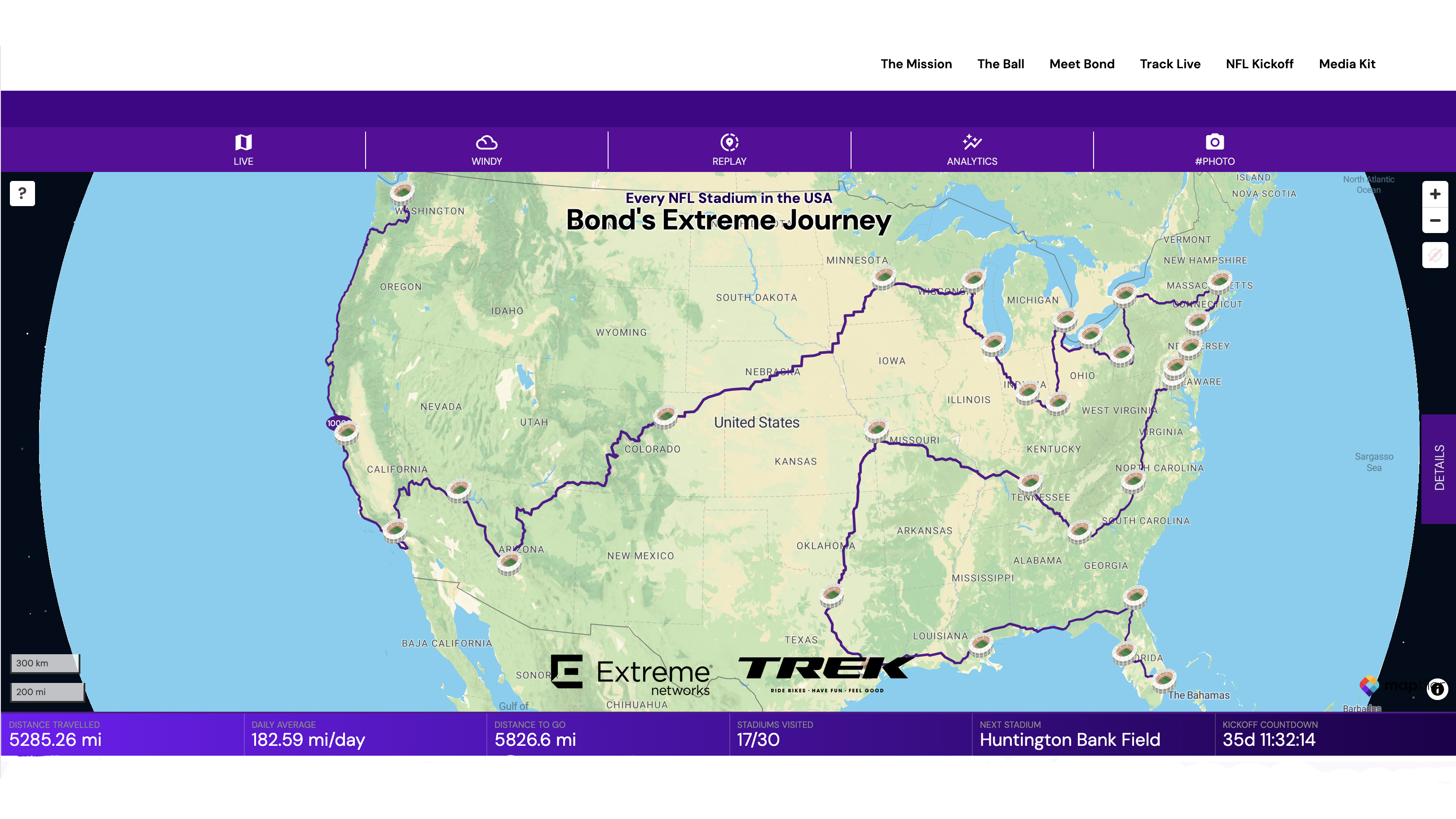 Bond Almand's route
