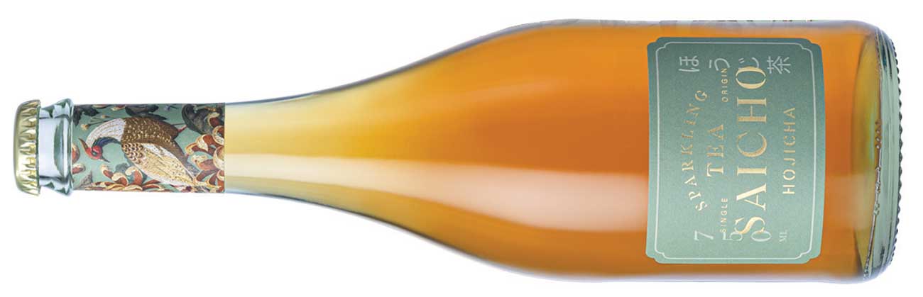 Bottle of Saicho Hojicha sparkling tea