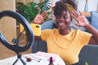 Content creator making video