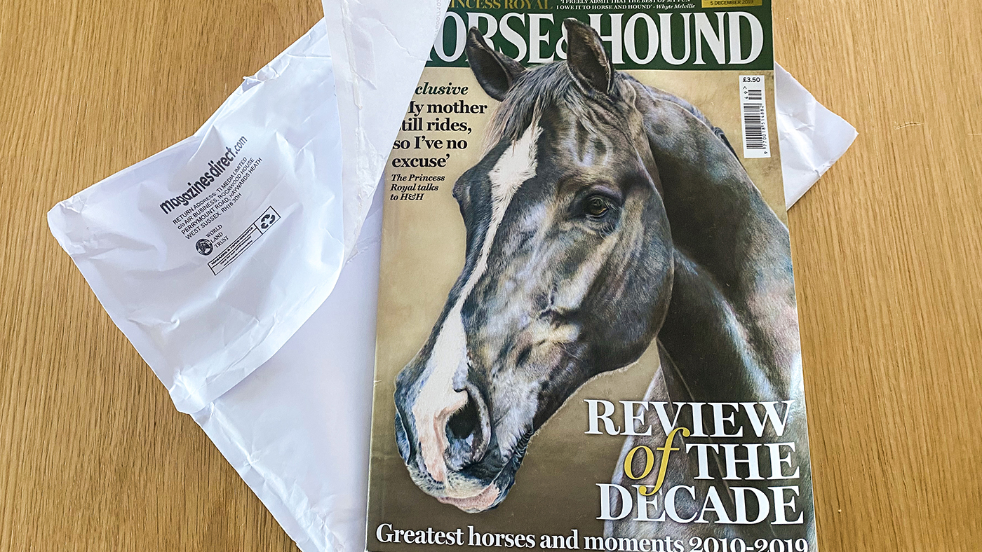 Horse &amp; Hound magazine will be delivered in recylable paper wrapping.