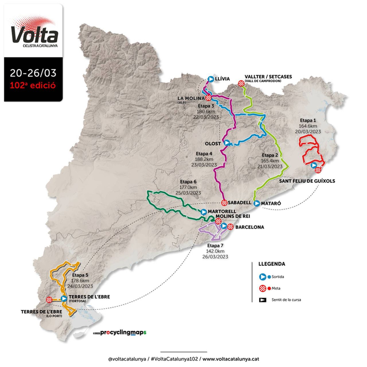 Volta a Catalunya 2023 route map