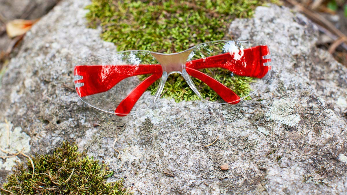 Chemistry Goggles on a rock