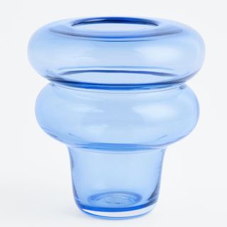 Blue glass abstract vase