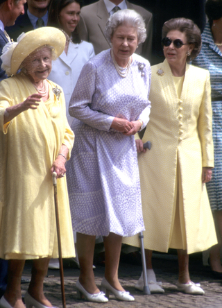 Queen Elizabeth The Queen Mother, Queen Elizabeth II, Prince Charles, Prince of Wales, Princess Margaret, 1990