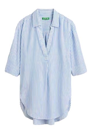 Popover Shirt in Striped Airy Gauze