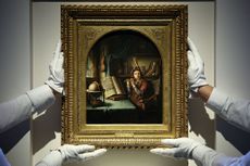 Fine art: Dutch painter Gerrit Dou's oil painting "The Flute Player", from the 1630s, is displayed during a media preview by auction house Christie's in central London on November 27, 2025
