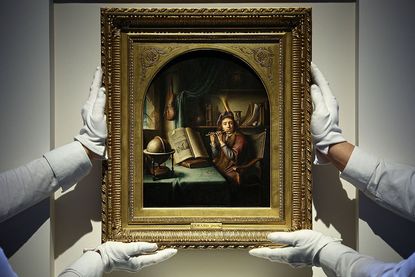 Fine art: Dutch painter Gerrit Dou's oil painting "The Flute Player", from the 1630s, is displayed during a media preview by auction house Christie's in central London on November 27, 2025