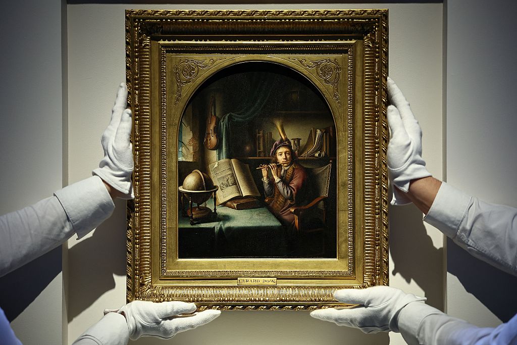 Fine art: Dutch painter Gerrit Dou's oil painting "The Flute Player", from the 1630s, is displayed during a media preview by auction house Christie's in central London on November 27, 2025