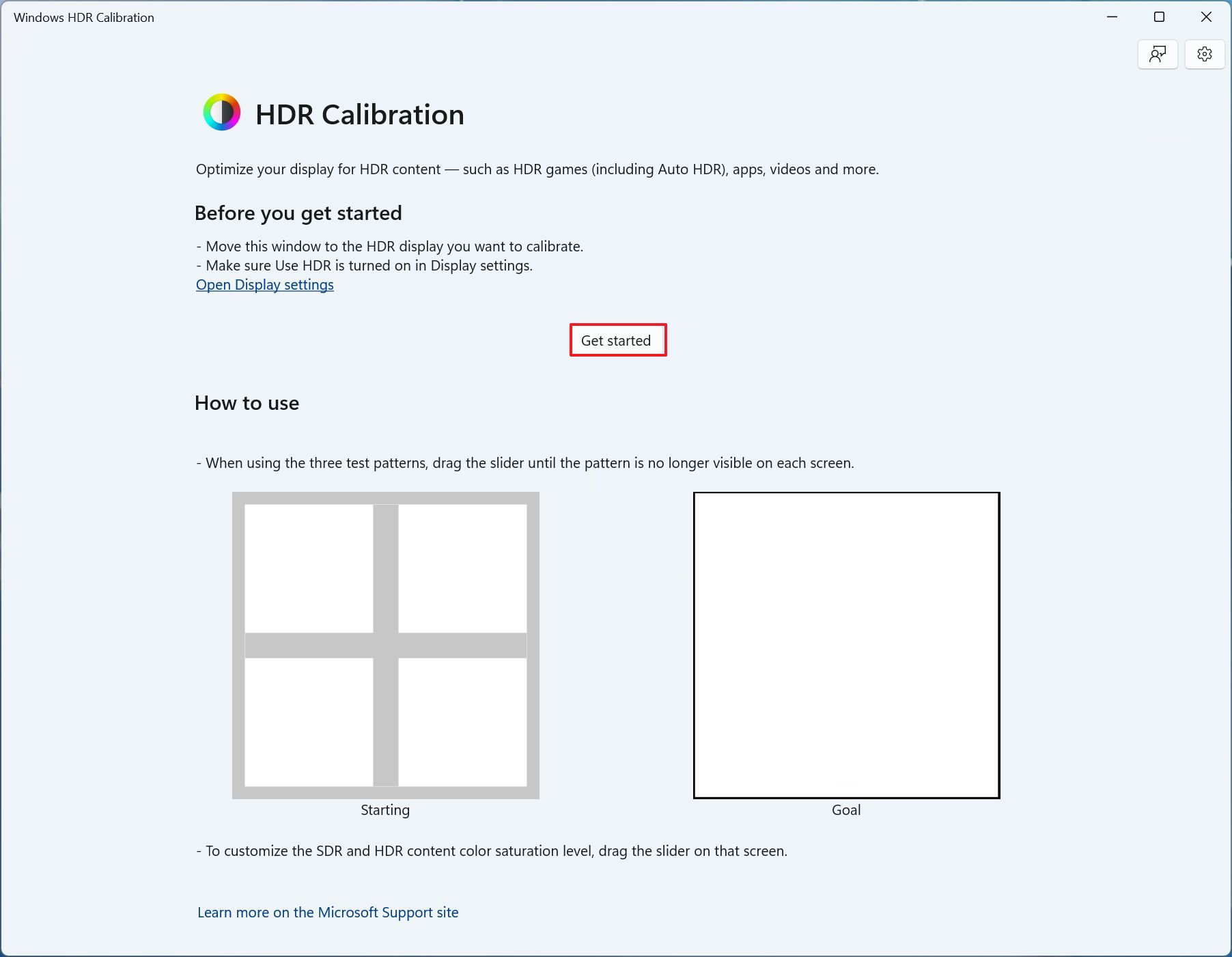 Windows HDR Calibration get started