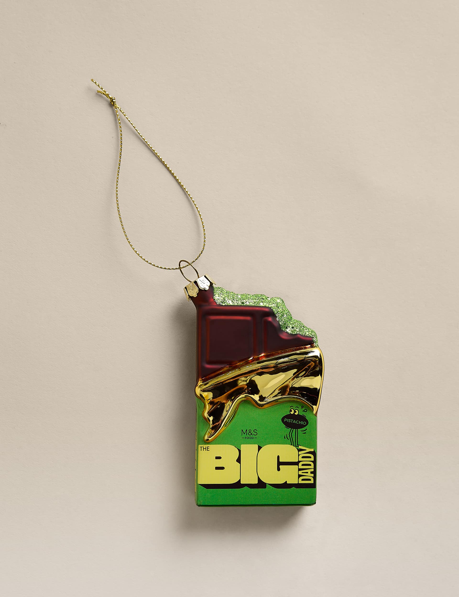 Glass M&amp;amp;s Big Daddy Pistachio Bar Ornament